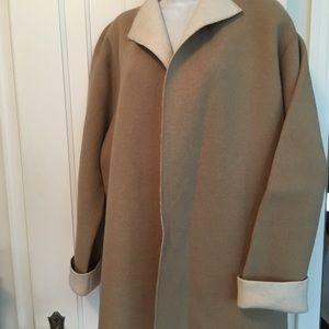 Wool blanket-like reversible sweater/jacket